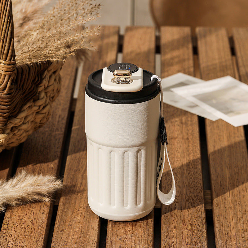 Smart Digital Thermal Bottle Portable Coffee Mug Stainless Steel Water Bottle In-Car Insulated Cup Keep Cold Vacuum Flasks 450ml Homeeins