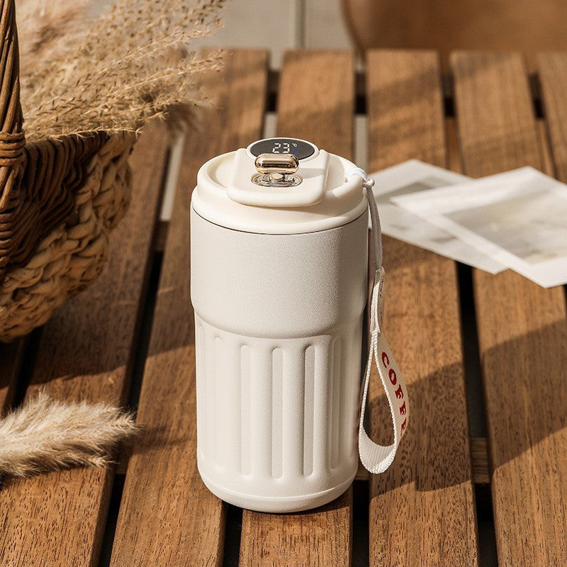 Smart Digital Thermal Bottle Portable Coffee Mug Stainless Steel Water Bottle In-Car Insulated Cup Keep Cold Vacuum Flasks 450ml Homeeins
