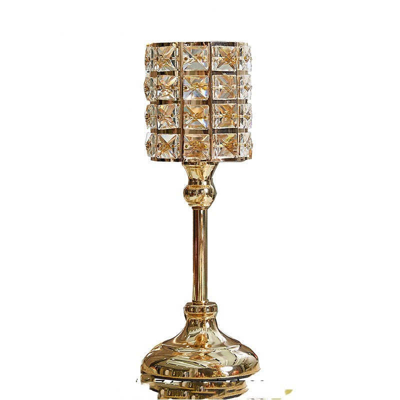 Elegant golden candle holders for a romantic candlelight dinner, enhancing your decor with a beautiful candle decoration.