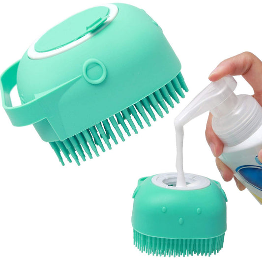 Haustier Shampoo Massage Bürste aus Silikon für sanfte Pflege und Reinigung Ihrer Vierbeiner – ideal für jedes Bad.