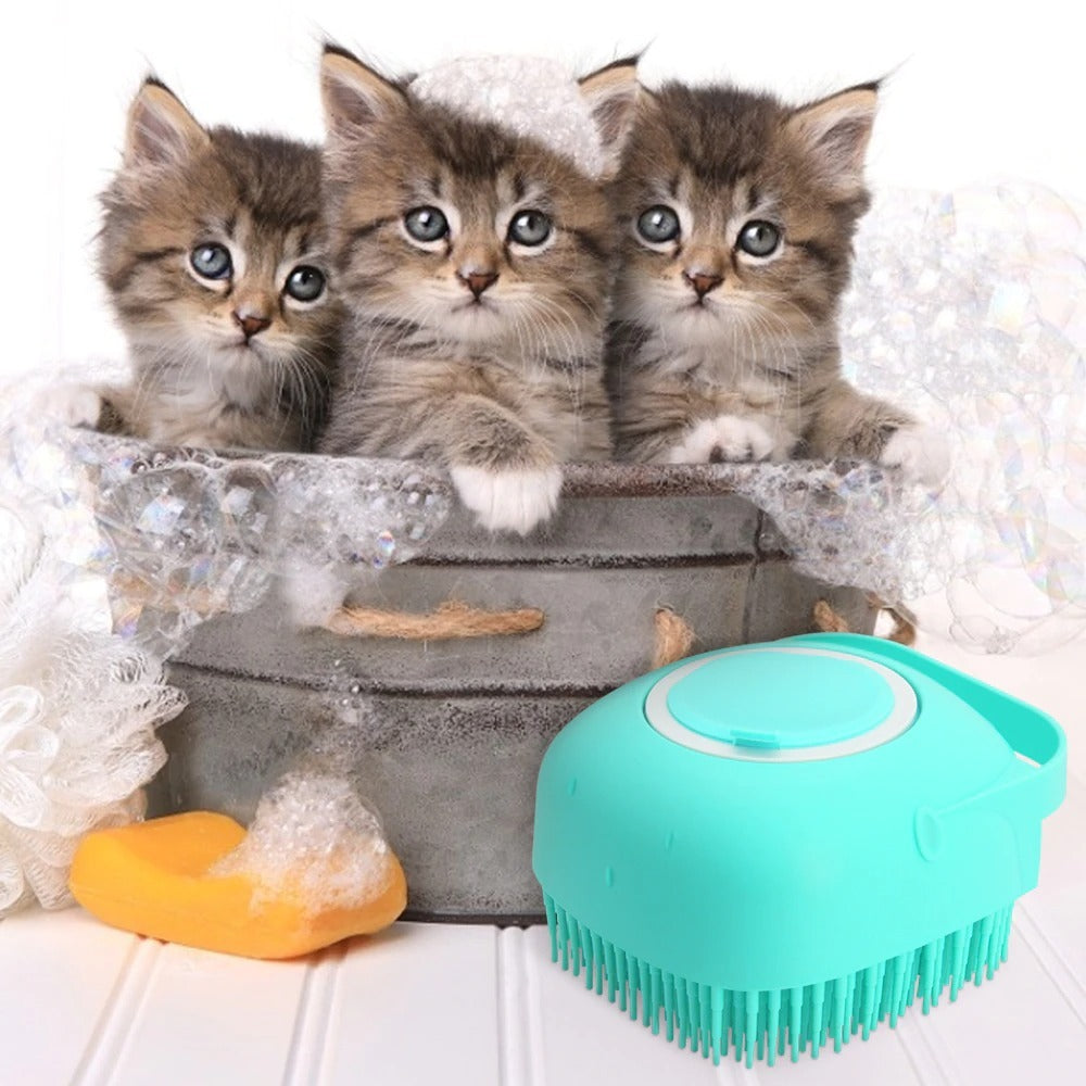 Haustier Shampoo Massage Bürste aus Silikon – das perfekte Pflegewerkzeug für Ihre Vierbeiner in der Badewanne.