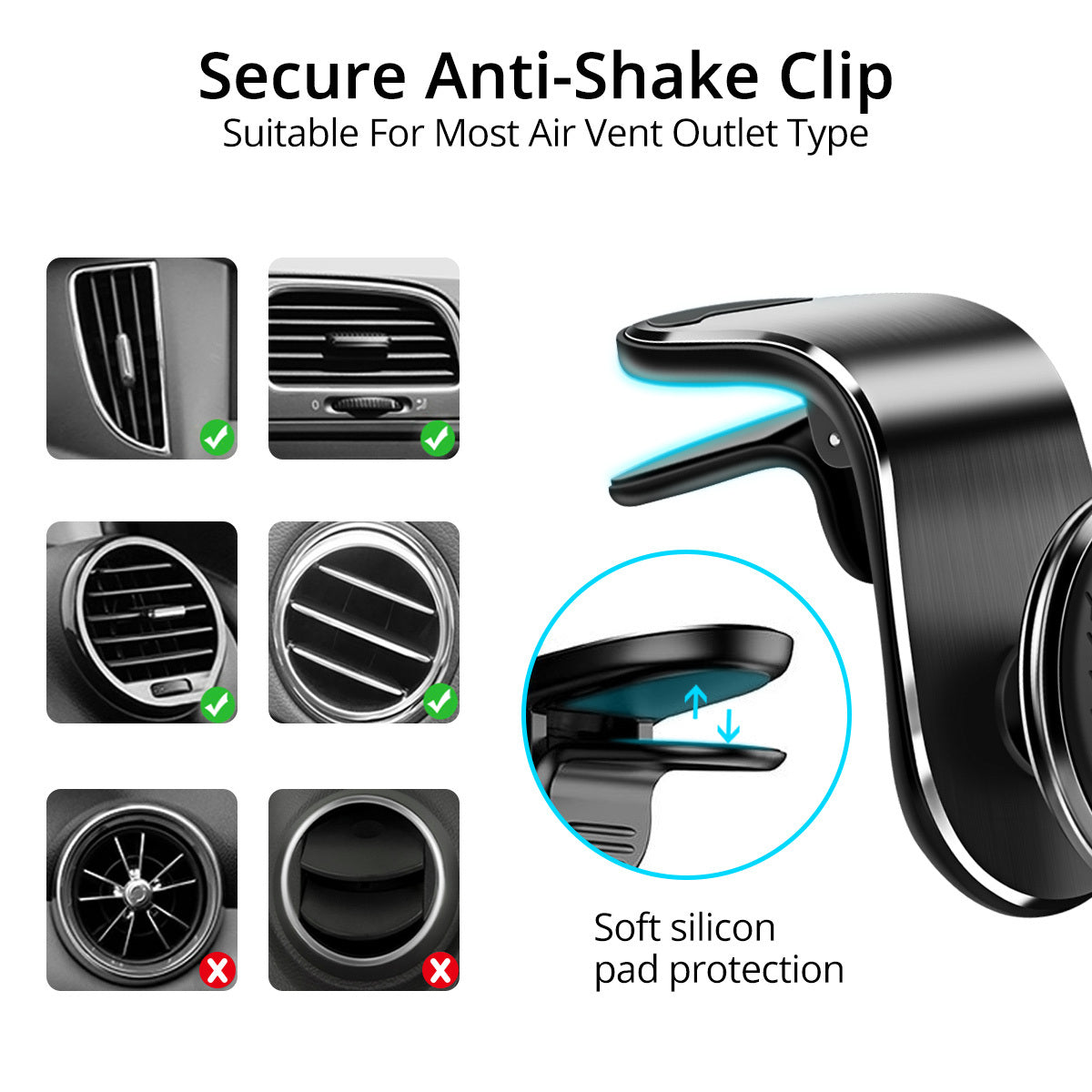 Magnetic Car Phone Holder Air Vent Magnet Mount Smartphone Phone Holder Car Rotation Bracket Homeeins