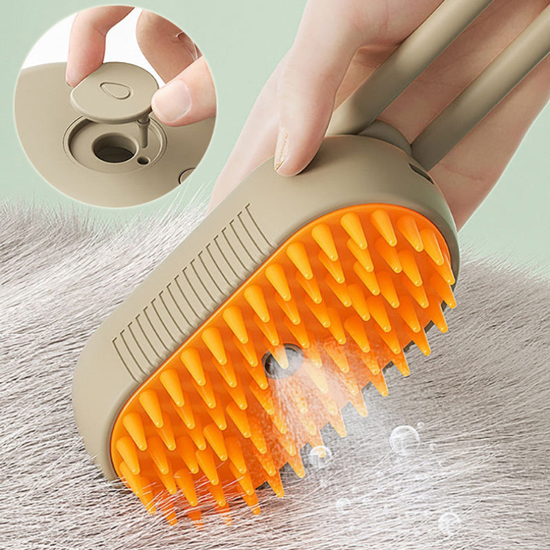 3-in-1 elektrische Dampf Bürste für Katzen und Hunde, ideal für Massage und Haarentfernung beim Grooming.