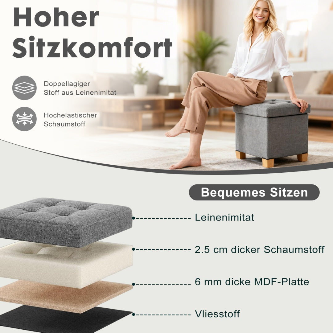 Sitzhocker zusammengeklappt