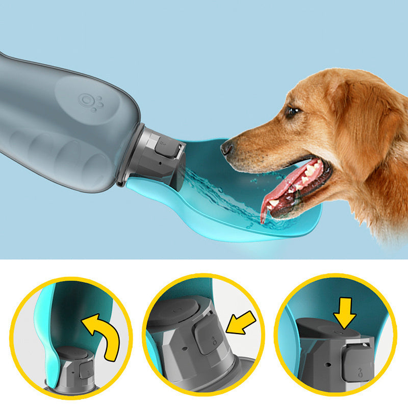 Praktische 800ml Hunde Wasserflasche, faltbare Trinkschale für Golden Retriever, ideal für Outdoor-Aktivitäten und Spaziergänge.