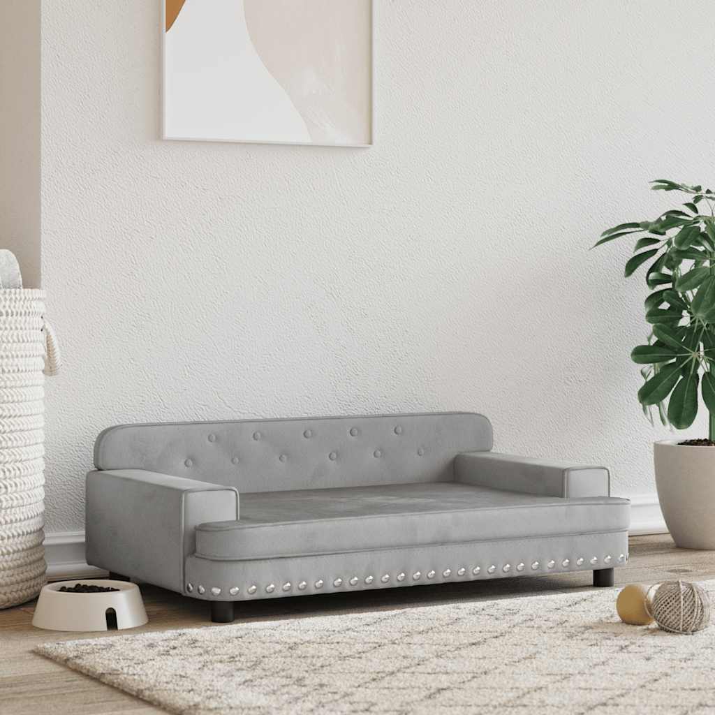 Luxus Hunde-Sofa mit Beinen – Erhöhter Schlafplatz aus Kunstleder & Samt, stabil bis 50 kg