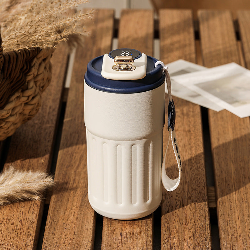 Smart Digital Thermal Bottle Portable Coffee Mug Stainless Steel Water Bottle In-Car Insulated Cup Keep Cold Vacuum Flasks 450ml Homeeins