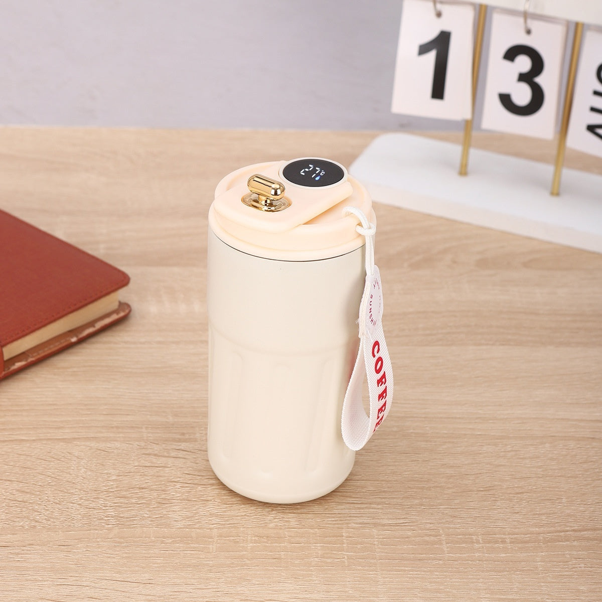 Smart Digital Thermal Bottle Portable Coffee Mug Stainless Steel Water Bottle In-Car Insulated Cup Keep Cold Vacuum Flasks 450ml Homeeins