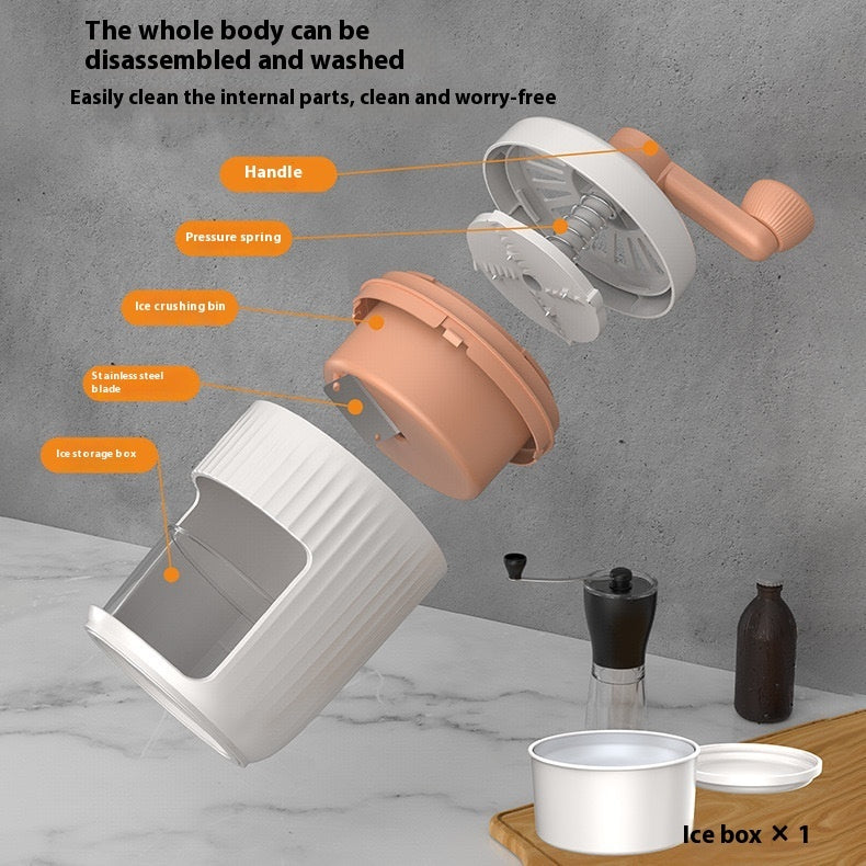 Hand-cranked Ice Shaving Machine Small Household Ice Crusher Hand-cranked Smoothie Machine Hail Ice Machine Kitchen Gadgets Homeeins