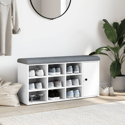 Schuhbank mit Sitzpolster & Stauraum – Massive Optik, 110 kg belastbar, perfekt für Flur & Diele