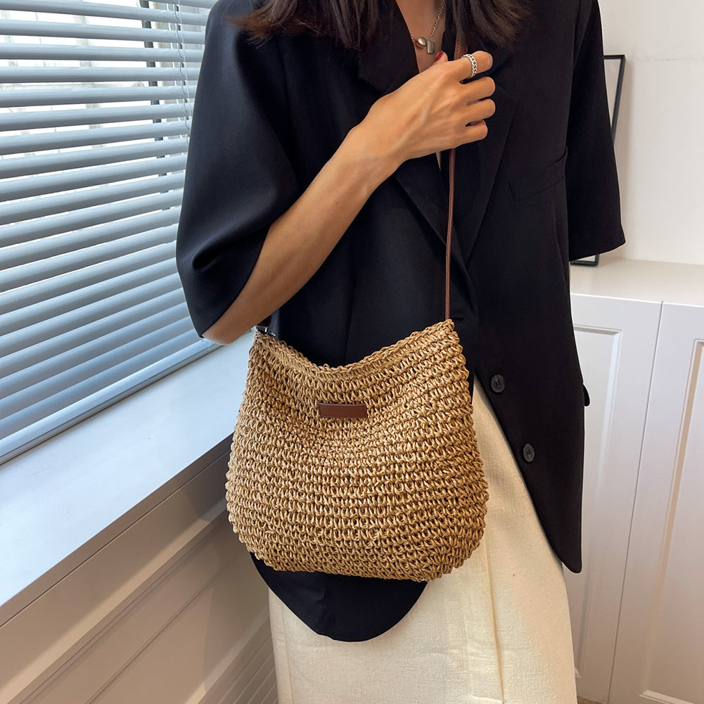Niche Design Vacation Straw Tote Bag Homeeins