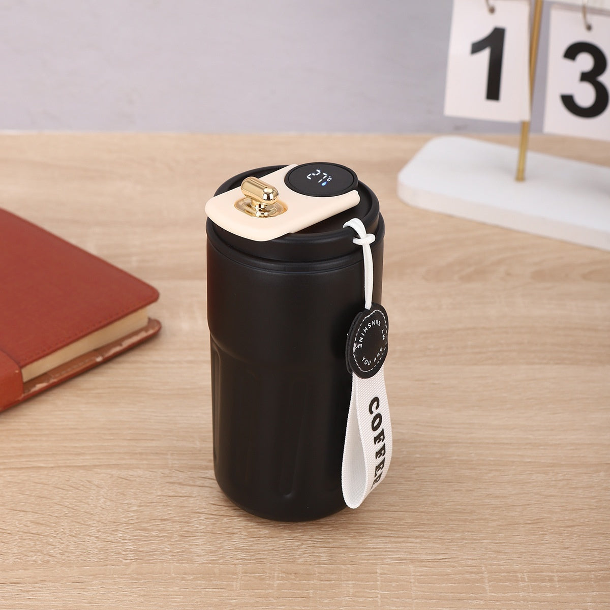 Smart Digital Thermal Bottle Portable Coffee Mug Stainless Steel Water Bottle In-Car Insulated Cup Keep Cold Vacuum Flasks 450ml Homeeins