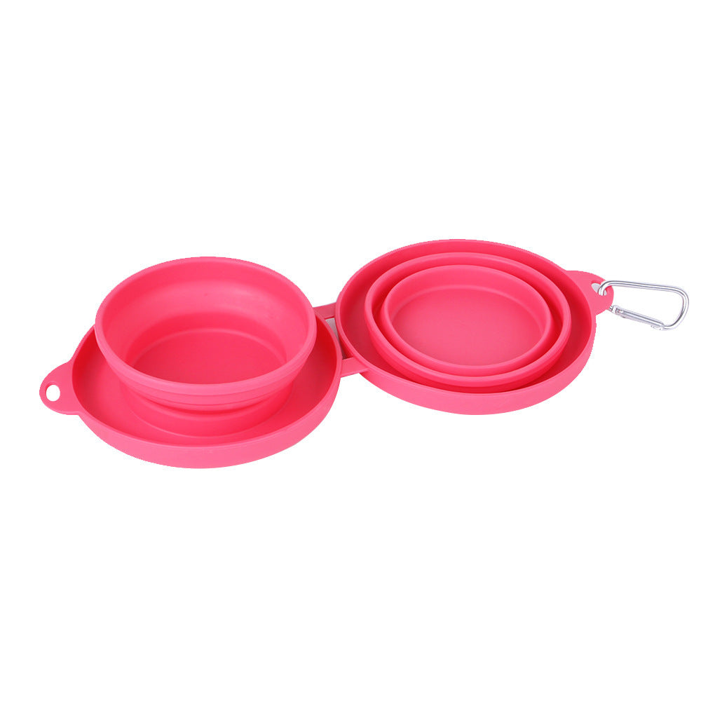 Faltbarer doppelt verwendbarer Gummibol für Hunde und Katzen, ideal für Futter und Wasser – praktische Haustierbedarfsschale.