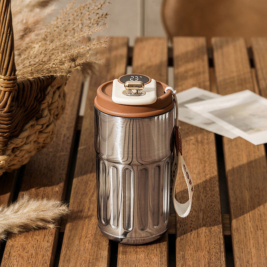 Smart Digital Thermal Bottle Portable Coffee Mug Stainless Steel Water Bottle In-Car Insulated Cup Keep Cold Vacuum Flasks 450ml Homeeins