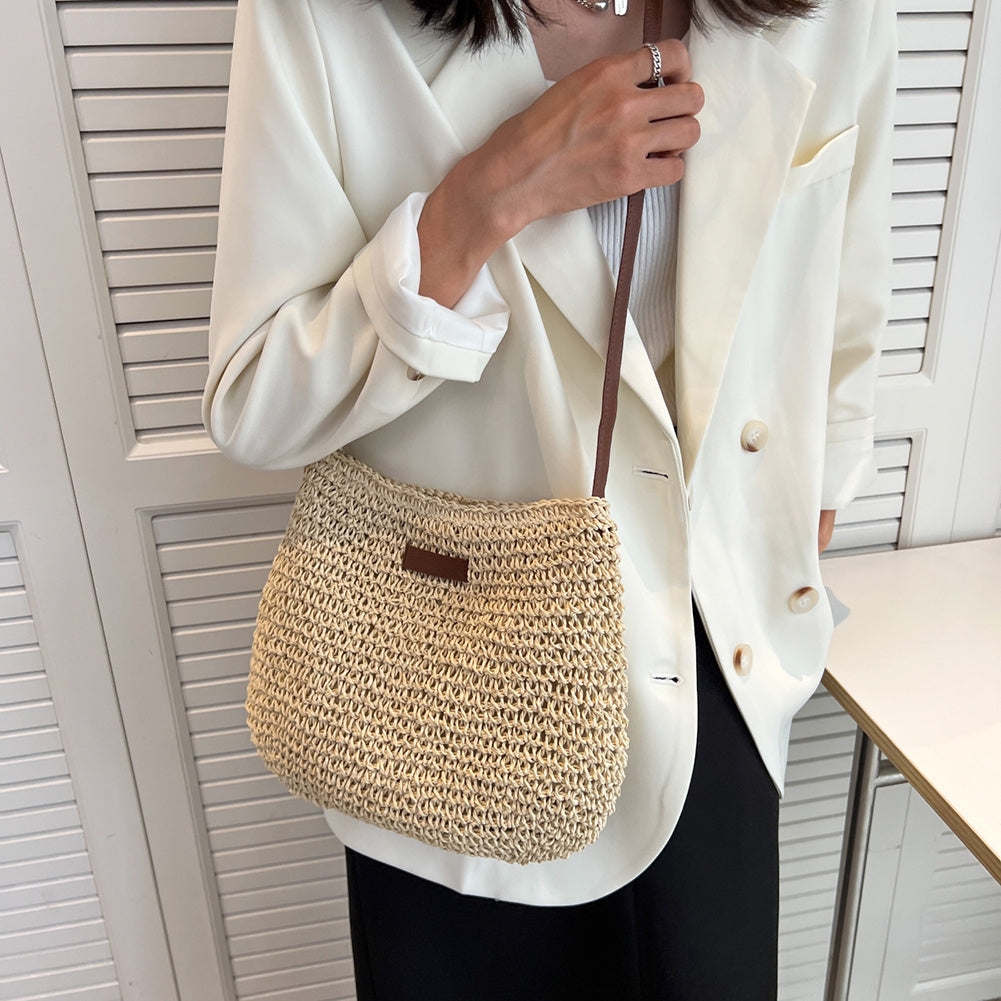 Niche Design Vacation Straw Tote Bag Homeeins