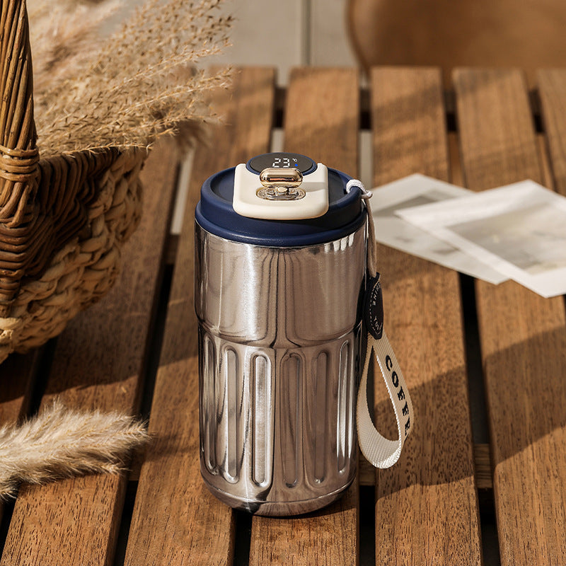 Smart Digital Thermal Bottle Portable Coffee Mug Stainless Steel Water Bottle In-Car Insulated Cup Keep Cold Vacuum Flasks 450ml Homeeins