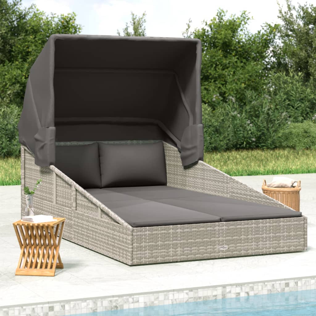 Luxus Rattan-Sonnenliege mit Sonnendach – Extra groß, wetterfest & maximaler Komfort für Garten