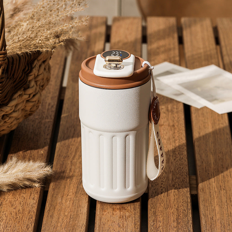 Smart Digital Thermal Bottle Portable Coffee Mug Stainless Steel Water Bottle In-Car Insulated Cup Keep Cold Vacuum Flasks 450ml Homeeins