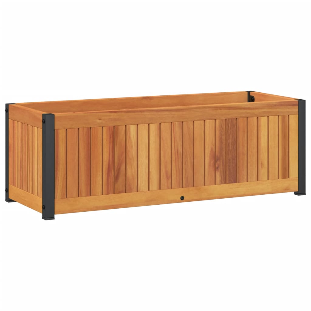 🌿 ACACIA LINE PLANTER – Edler Pflanzkasten aus Akazienholz & Stahl