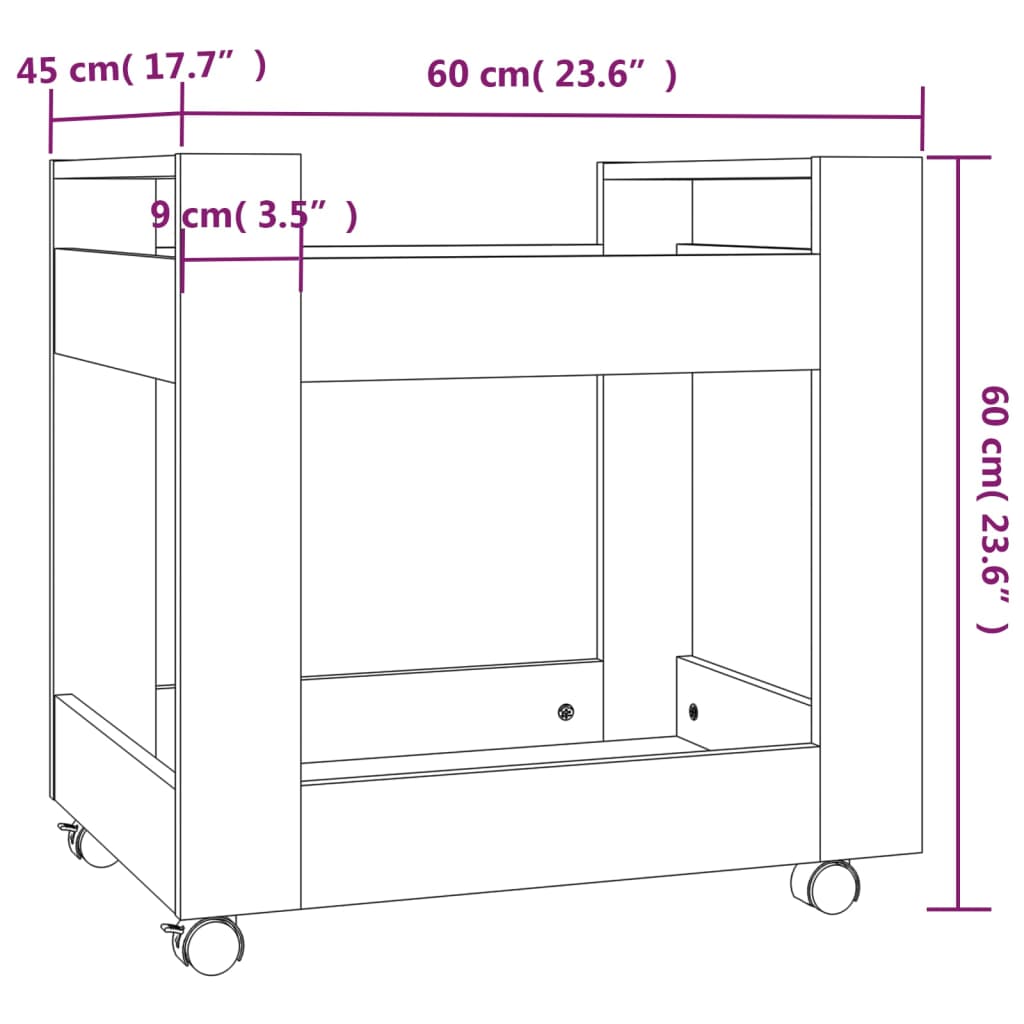 Klassischer Büro-Trolley – Weißer Aufbewahrungstrolley mit Stauraum für Papiere, Dokumente und mehr, Schreibtisch Organizer