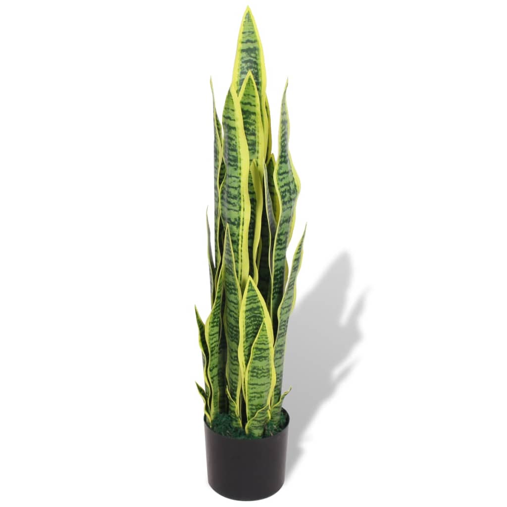 Künstliche Sansevieria / Taro Pflanze – Realistische Design-Zimmerpflanze mit Topf, pflegefrei