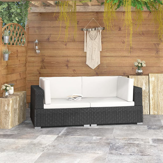 Outdoor Rattan-Ecksofa – Flexibel als 2-Sitzer, Wetterfest & Extra Komfort mit dicken Kissen