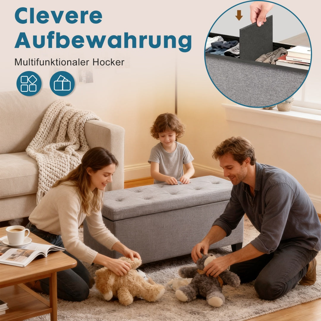 Gepolsterte Sitzfläche in Leinenoptik