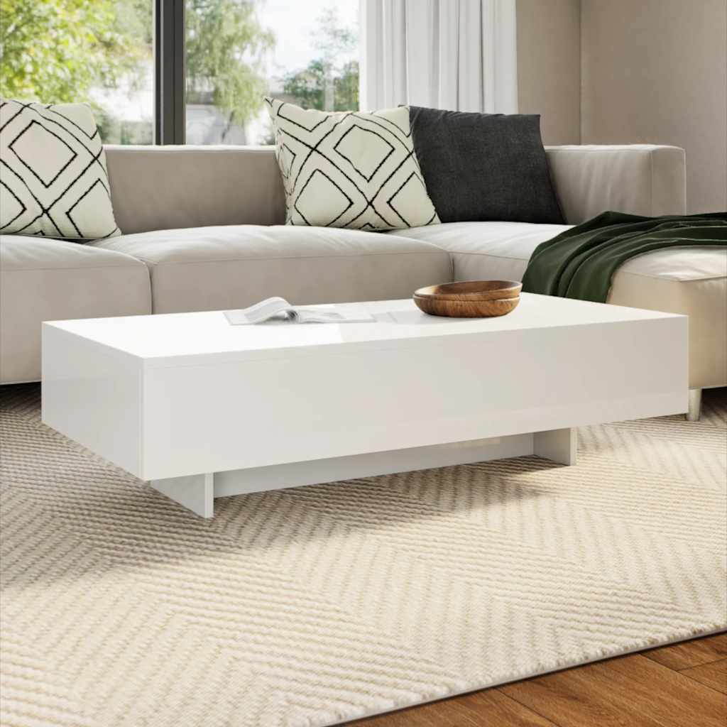 Design Couchtisch Hochglanz – Moderner Wohnzimmertisch in Schwarz oder Weiß mit eleganter Linienführung