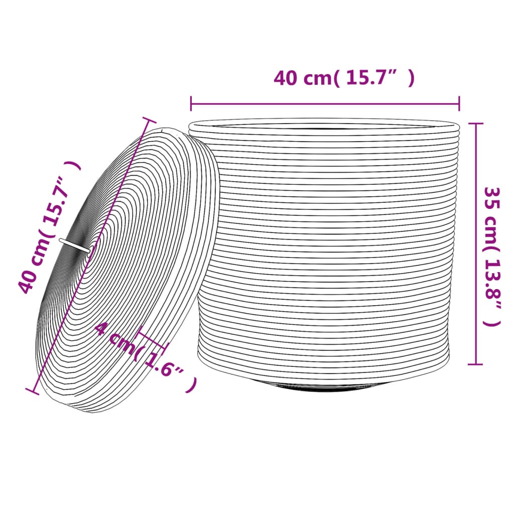 Aufbewahrungskorb mit Deckel – Stilvolle Ordnung für Wäsche, Spielzeug & Decken (Ø 40 cm)