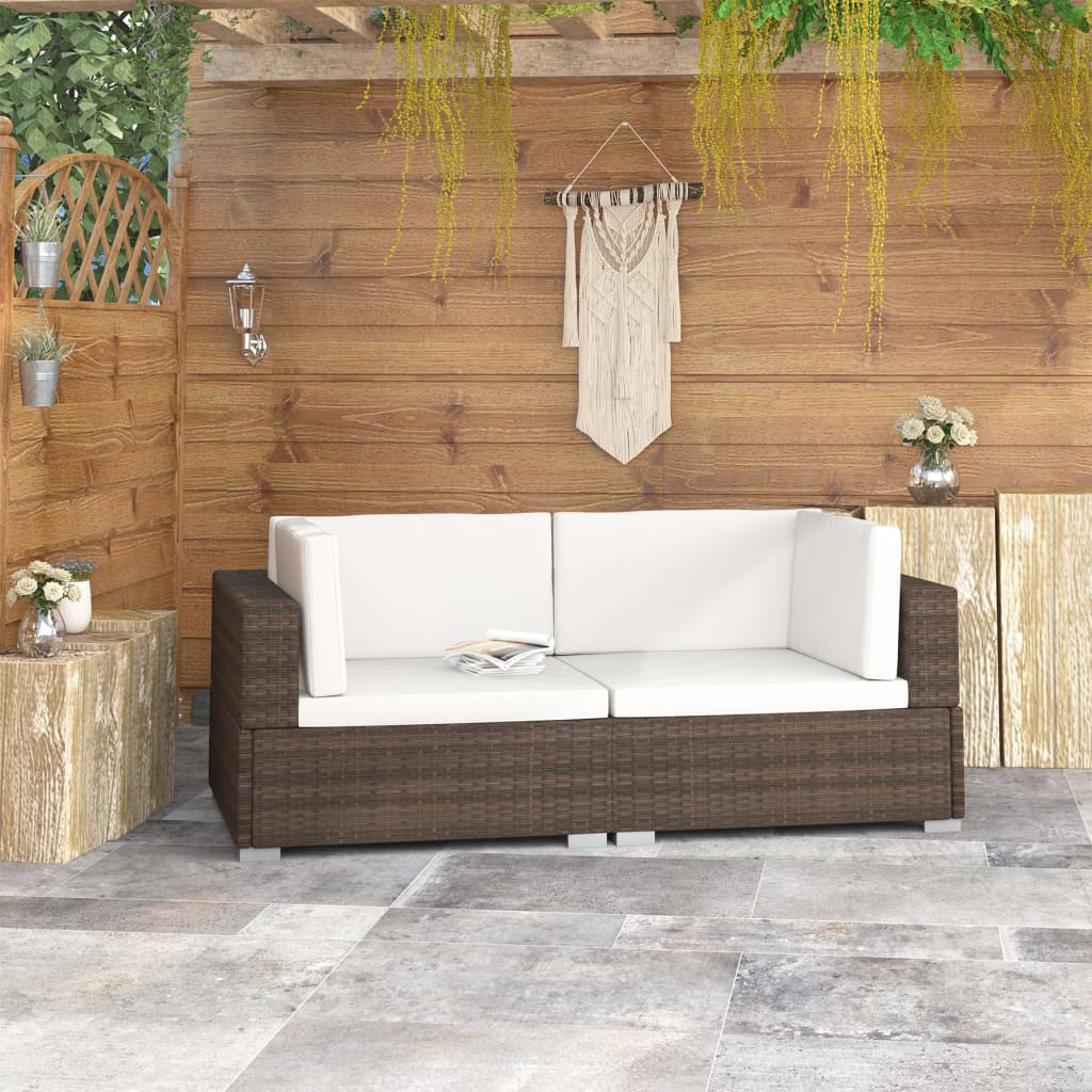 Outdoor Rattan-Ecksofa – Flexibel als 2-Sitzer, Wetterfest & Extra Komfort mit dicken Kissen