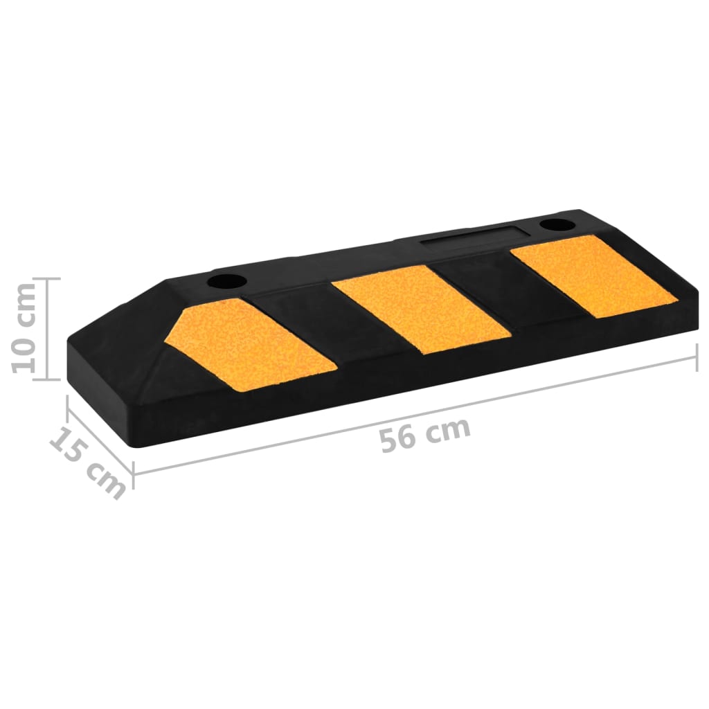 Reflective Parking Blocks, 2 pcs., 56x15x10 cm, Rubber Homeeins