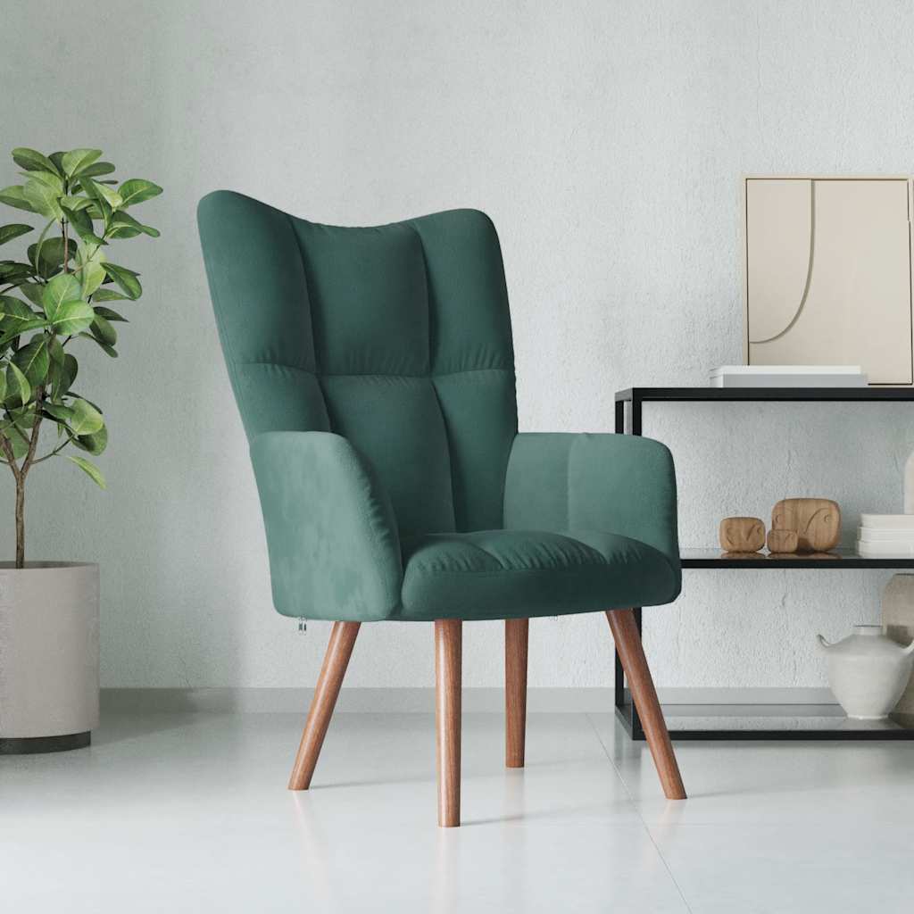 Design Samt-Sessel mit Armlehnen – Eleganter Polstersessel mit Steppung & Holzbeinen (bis 110 kg)