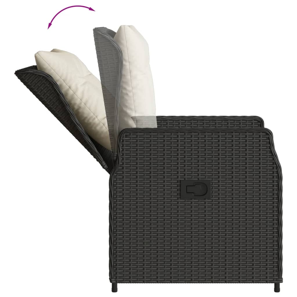 Verstellbarer Gartenstuhl mit PE-Rattan – Komfortabel & Robust, für Garten, Terrasse und Balkon, mit Kissen
