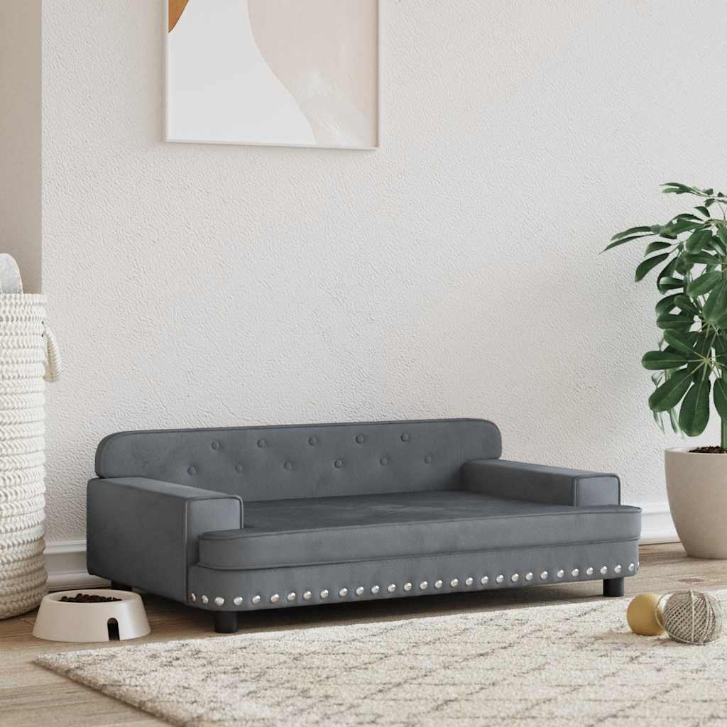 Luxus Hunde-Sofa mit Beinen – Erhöhter Schlafplatz aus Kunstleder & Samt, stabil bis 50 kg