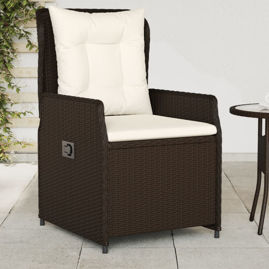 Verstellbarer Gartenstuhl mit PE-Rattan – Komfortabel & Robust, für Garten, Terrasse und Balkon, mit Kissen