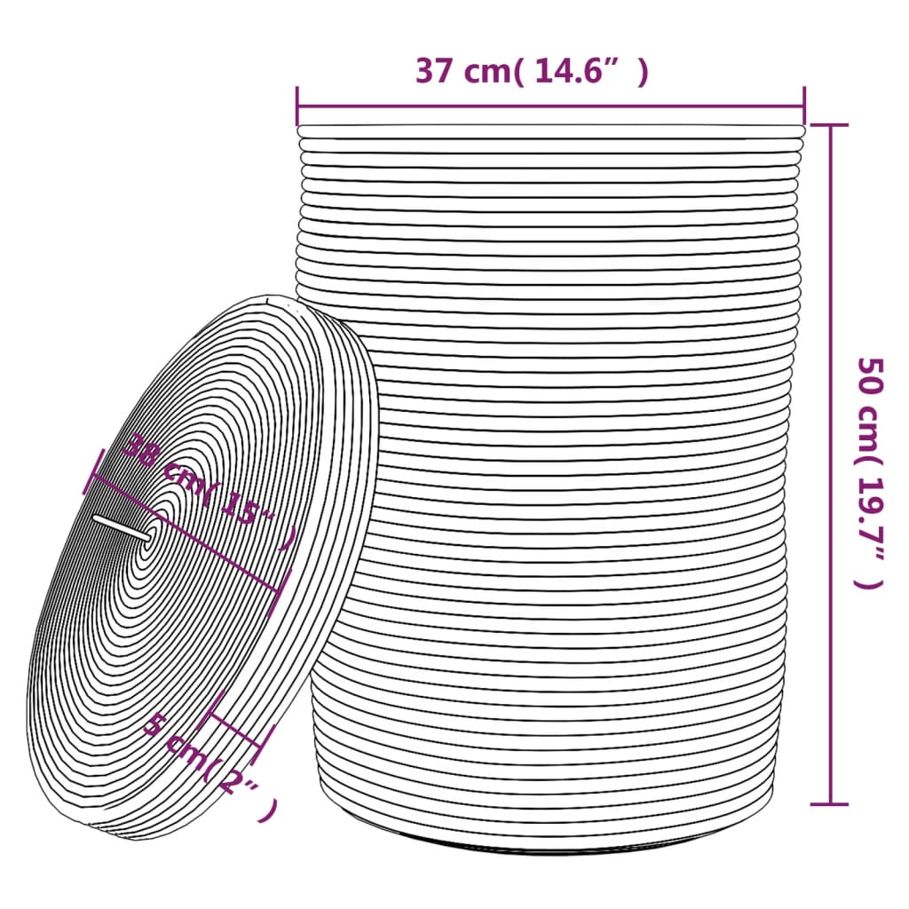 Großer Aufbewahrungskorb mit Deckel – Stilvolle Ordnung für Wäsche, Decken & Spielzeug (Ø 37 cm)