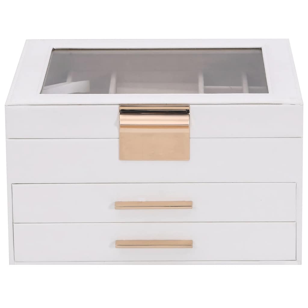 Luxus Schmuckkästchen mit 3 Ebenen – Elegante Schmuckbox mit Schubladen, Samt-Innenfutter & Ringhaltern
