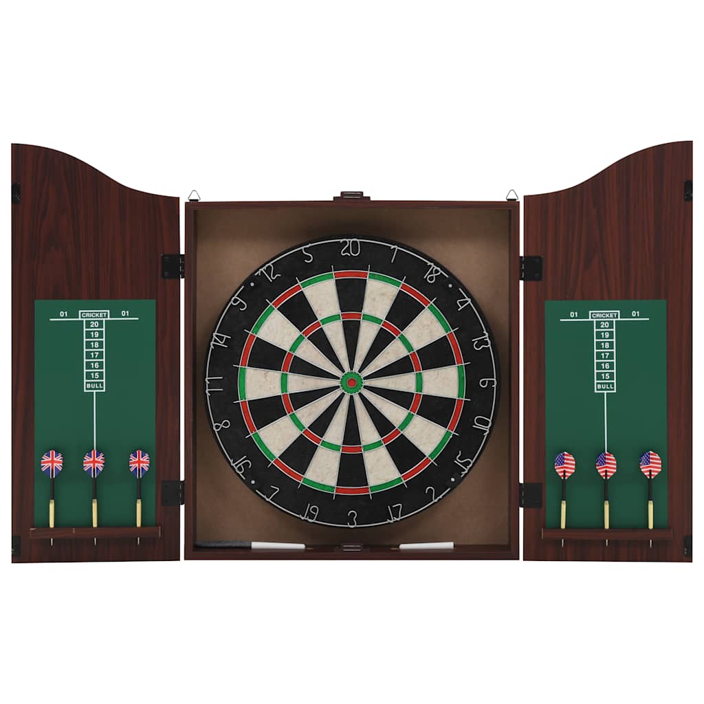 Darts Set – Komplettes Dart-Set mit Sisal Dartboard, MDF Schrank, 6 Darts – Perfekt für Profis & Einsteiger, Für Hauspartys und Wettkämpfe!
