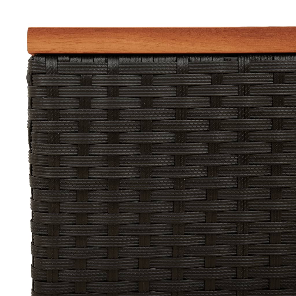 Vielseitiger Garten-Tisch – Robuster PE-Rattan Tisch mit Akazienholz, Für Terrasse, Garten & Balkon