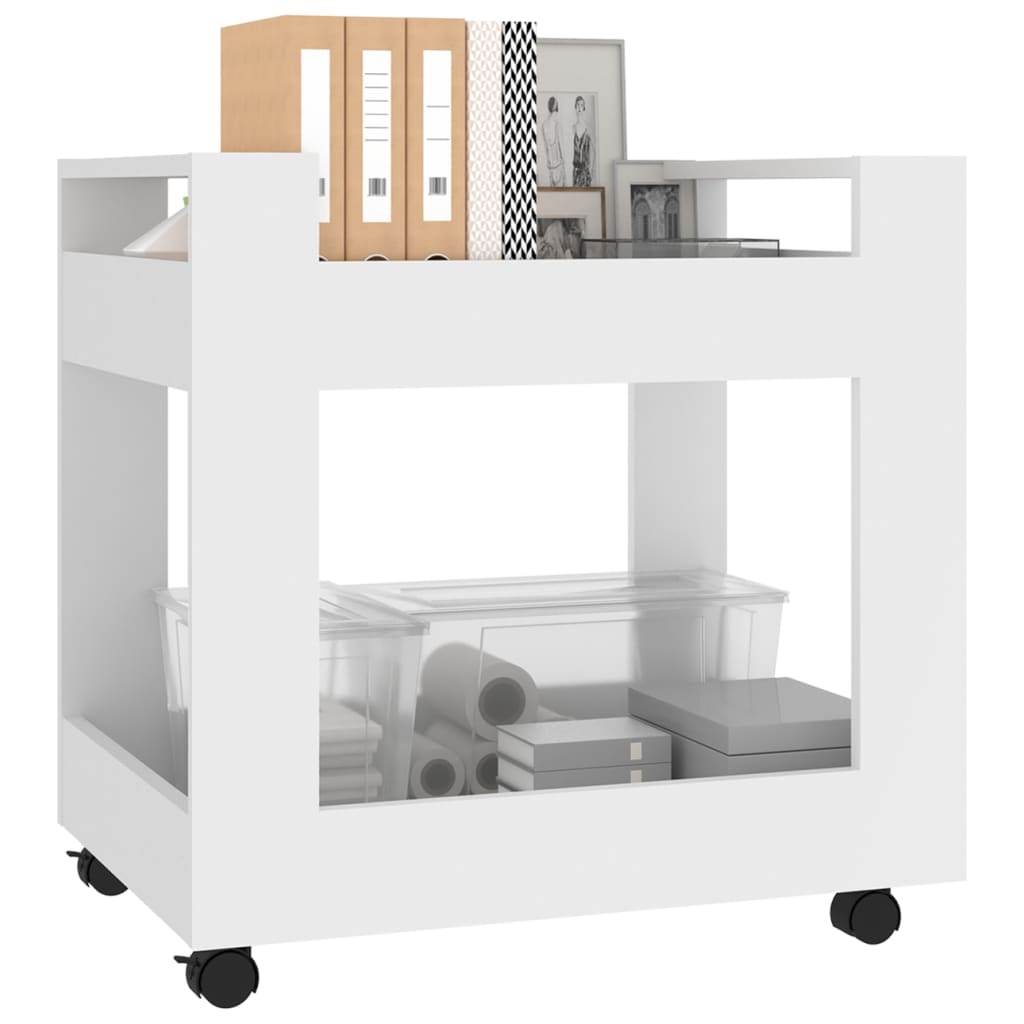 Klassischer Büro-Trolley – Weißer Aufbewahrungstrolley mit Stauraum für Papiere, Dokumente und mehr, Schreibtisch Organizer