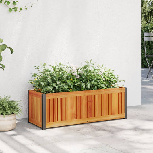 🌿 ACACIA LINE PLANTER – Edler Pflanzkasten aus Akazienholz & Stahl