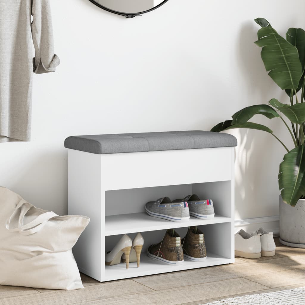 Moderne Schuhbank mit Sitzpolster – Platzsparende Flurbank mit Stauraum bis 110 kg belastbar