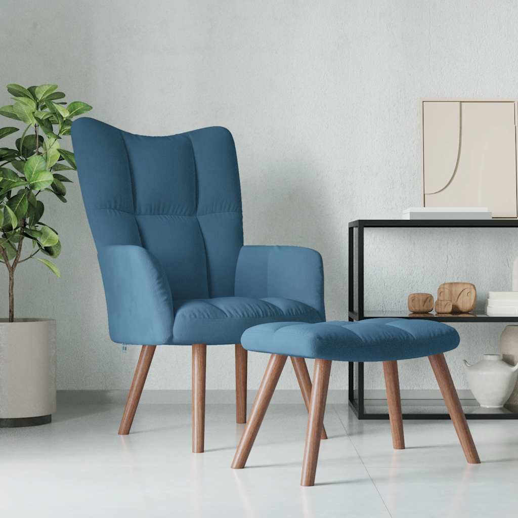 Design Samt-Sessel mit Armlehnen – Eleganter Polstersessel mit Steppung & Holzbeinen (bis 110 kg)