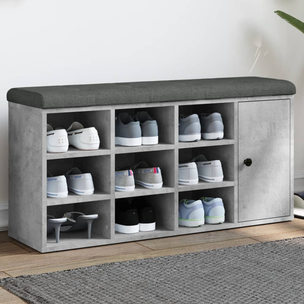 Schuhbank mit Sitzpolster & Stauraum – Massive Optik, 110 kg belastbar, perfekt für Flur & Diele