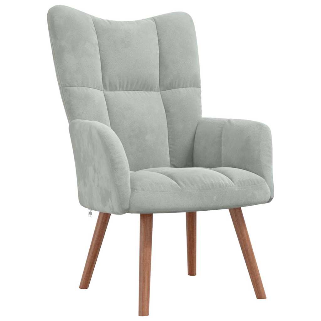 Design Samt-Sessel mit Armlehnen – Eleganter Polstersessel mit Steppung & Holzbeinen (bis 110 kg)