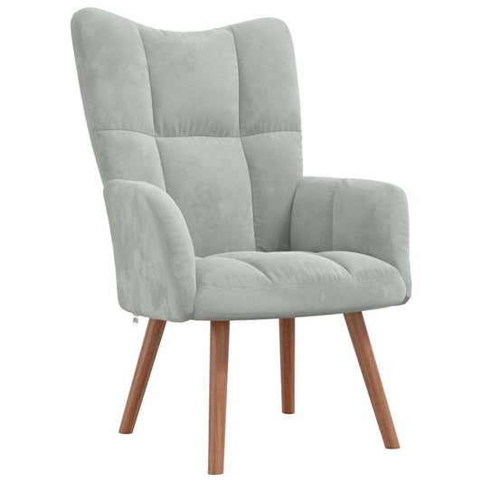 Design Samt-Sessel mit Armlehnen – Eleganter Polstersessel mit Steppung & Holzbeinen (bis 110 kg)