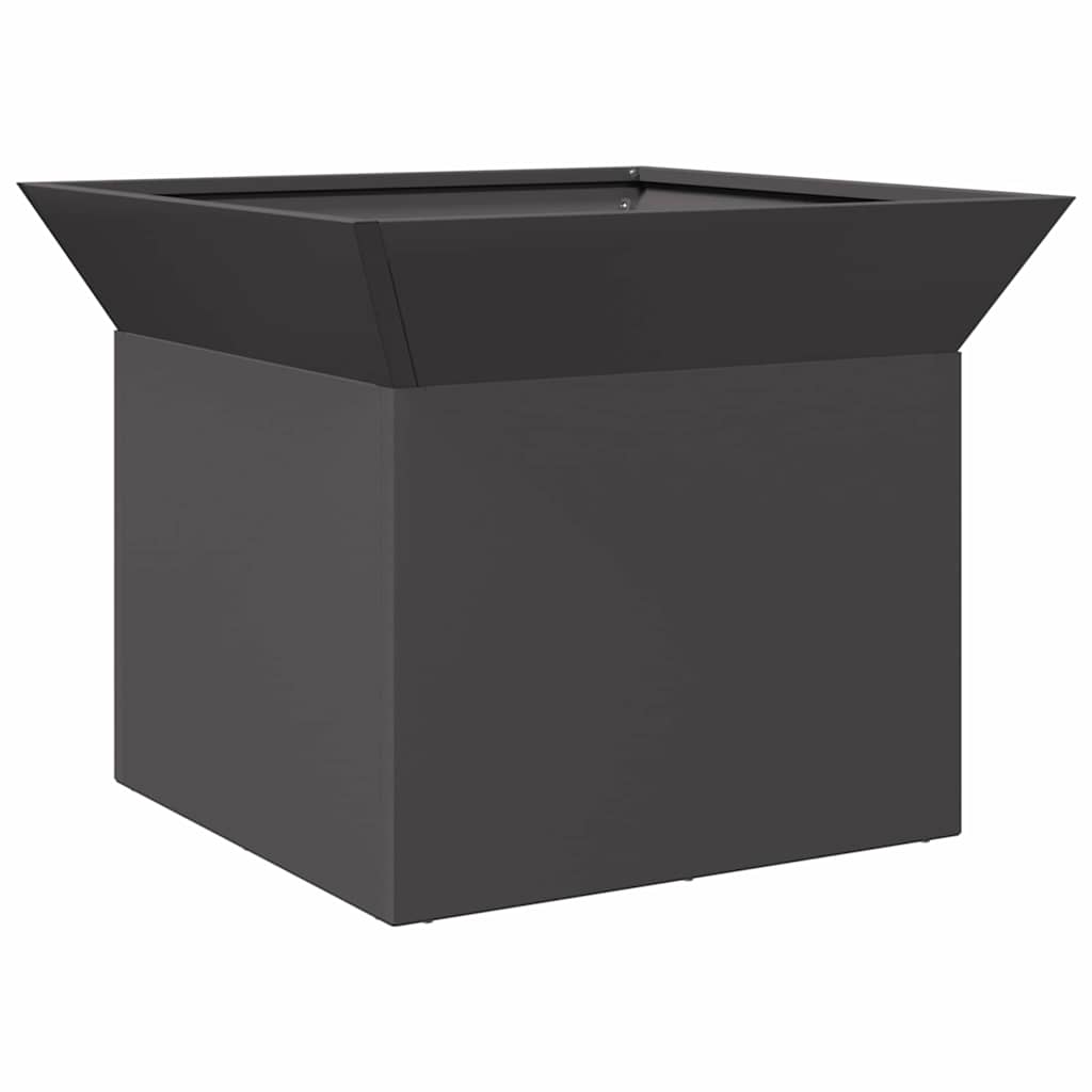Design Feuerschale Garten – Eckige Outdoor-Feuerstelle aus Stahl im Industrial Look (50×50 cm)