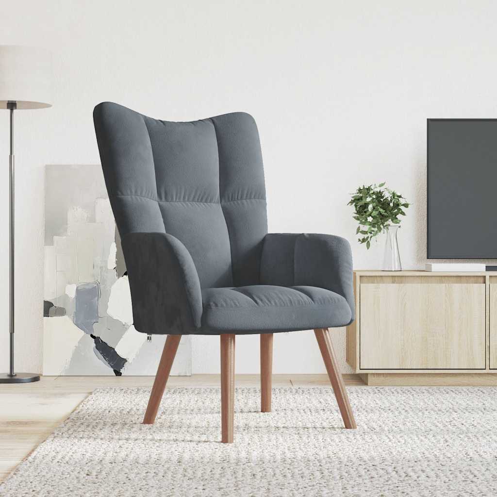 Design Samt-Sessel mit Armlehnen – Eleganter Polstersessel mit Steppung & Holzbeinen (bis 110 kg)