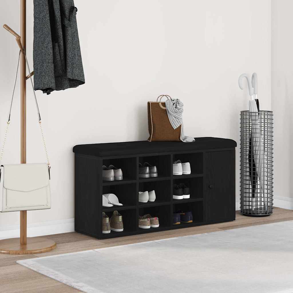 Schuhbank mit Sitzpolster & Stauraum – Massive Optik, 110 kg belastbar, perfekt für Flur & Diele