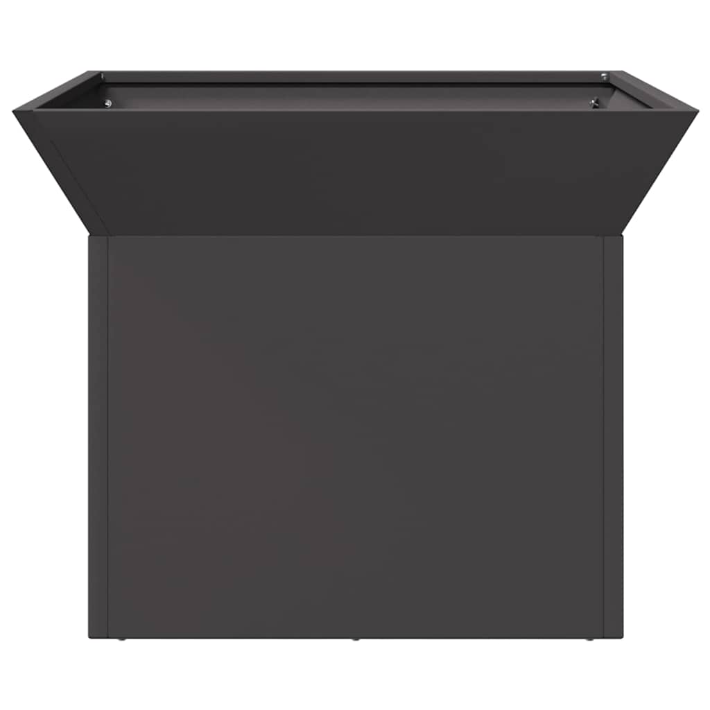 Design Feuerschale Garten – Eckige Outdoor-Feuerstelle aus Stahl im Industrial Look (50×50 cm)